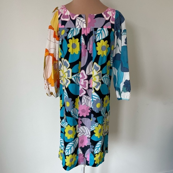Anthropologie Le Shack Tracy Feith Mod Retro Floral Cotton Floral Dress EUC Sz 2 - Picture 1 of 8
